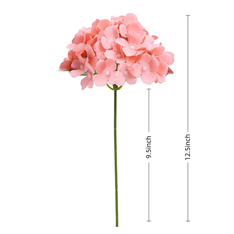 LUSHIDI 10PCS Silk Hydrangea Heads with Stems Artificial Flowers for Wedding Party Home Decor (Pink 3#) - Image 3